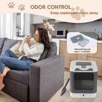 Enclosed Pet Litter Box For Simple Indoor Cleaning Routine