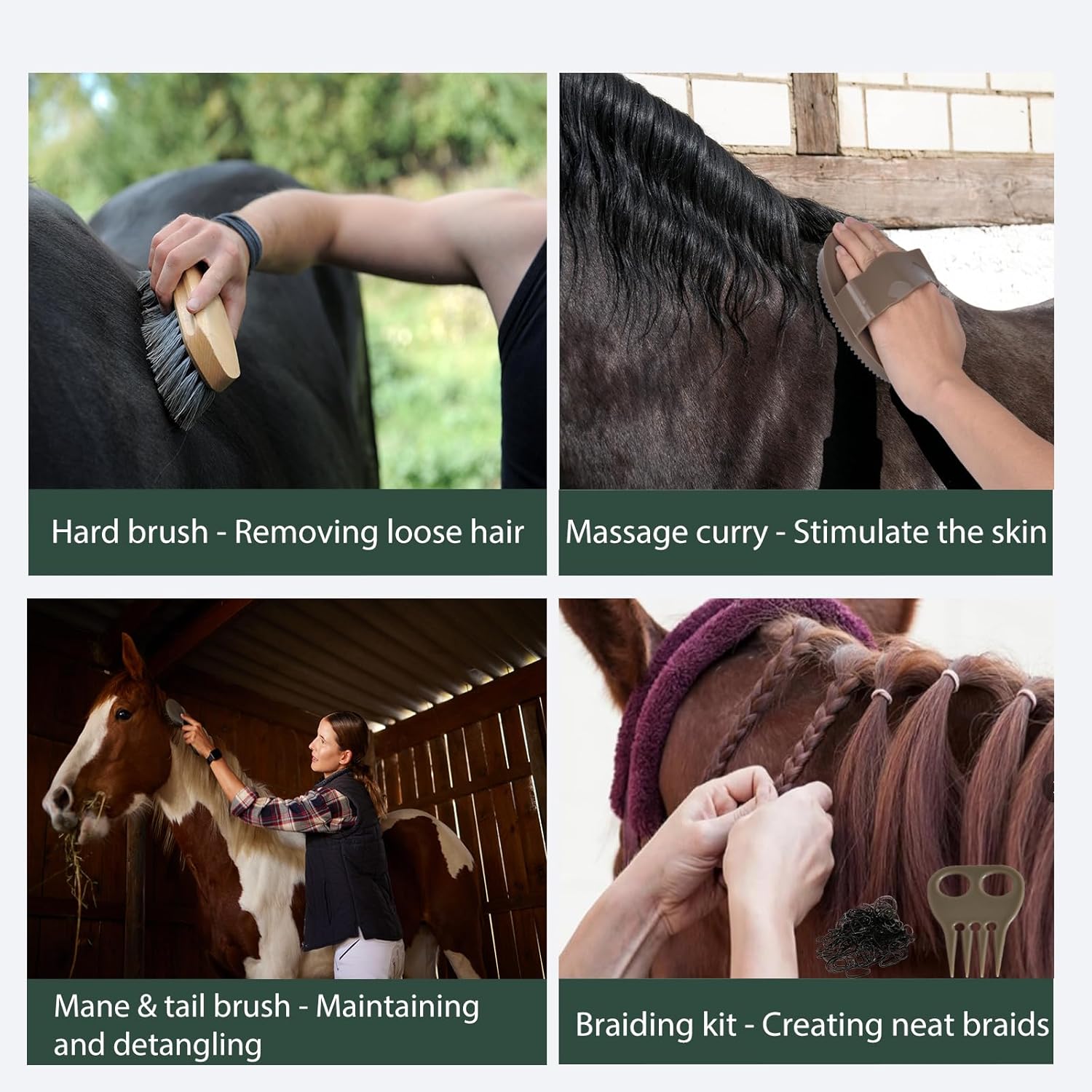 Horse Grooming Organizer Bag With 13 Piece Care Set