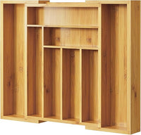 Expandable bamboo drawer organizer for home storage