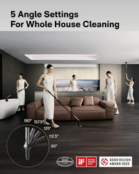 Extendable handle cordless cleaning brush for household surfaces