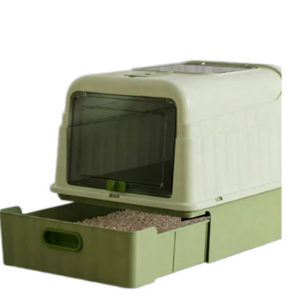 Extra large enclosed cat litter box with covered design
