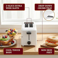 extra wide slot toaster suitable for bagels waffles and thick bread slices