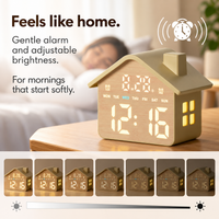 Digital House-Shaped Alarm Clock – Temperature Display & LED Dimmer