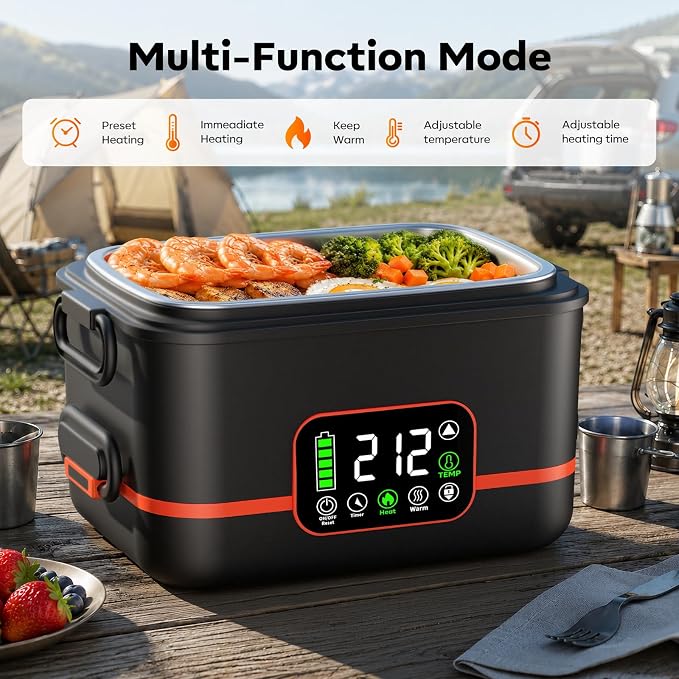 Electric lunch box with five-sided heating design