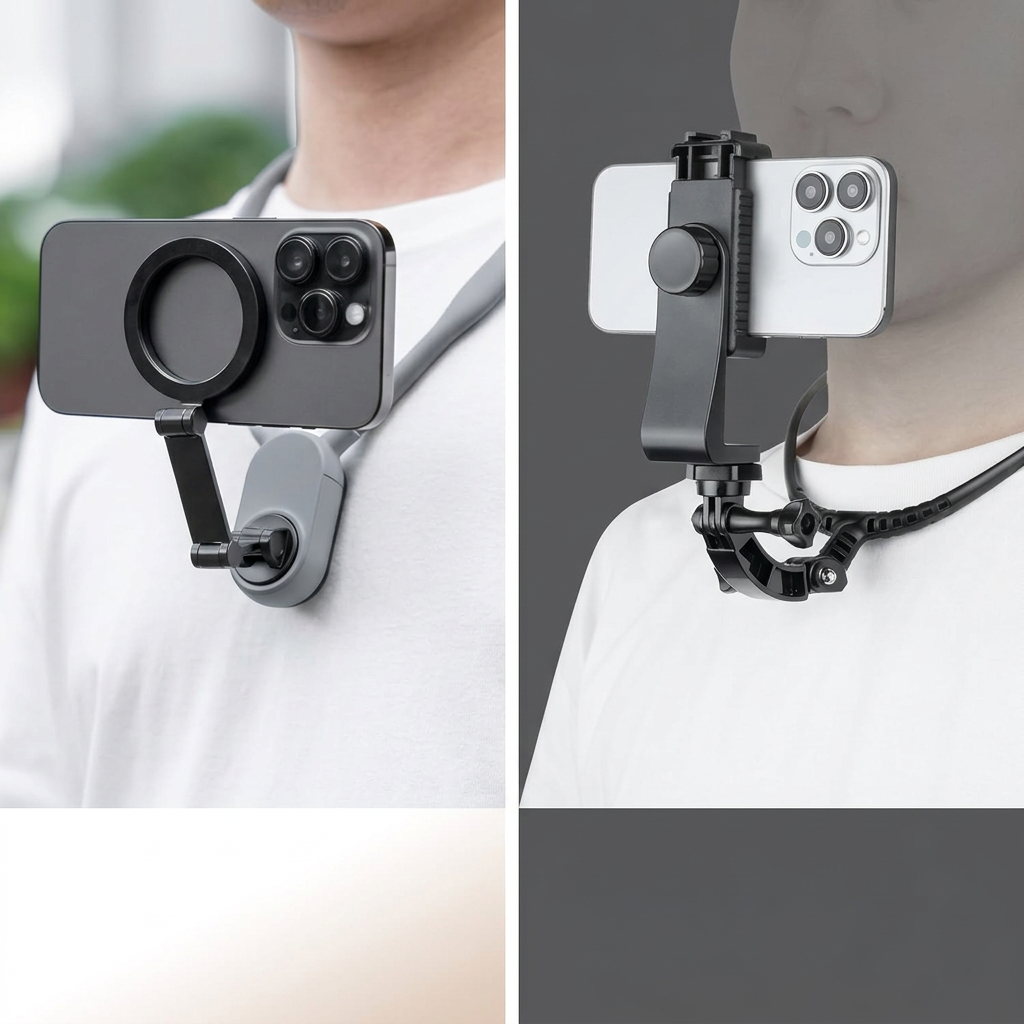 Flexible smartphone neck stand for daily mobile use
