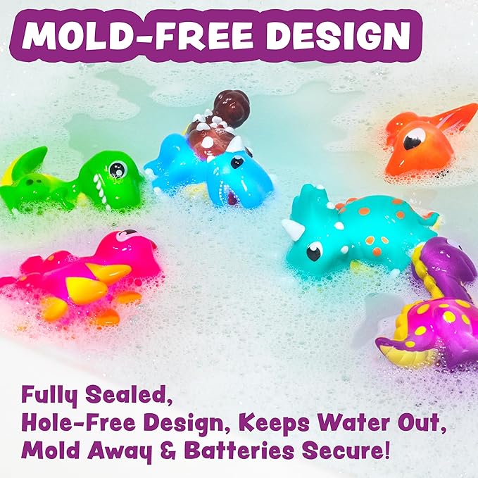 Floating Dinosaur Bath Toys For Interactive Baby Bath Play