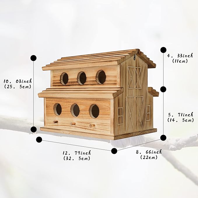 wooden birdhouse suitable for bluebirds, finches, and cardinals