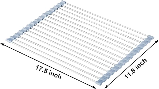 Kitchen Sink Roll Up Rack for Drying Dishes, Fruits and Vegetables