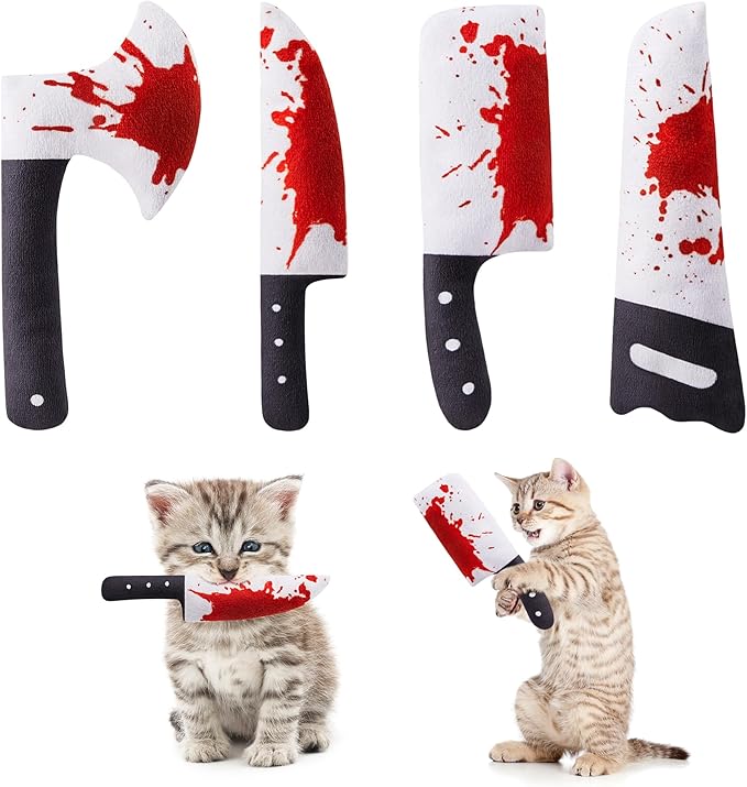 4-pack Halloween catnip plush toys for indoor play