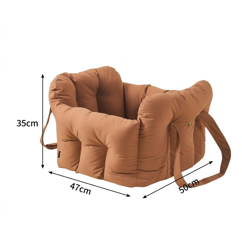 Front passenger dog car seat with comfortable bed design