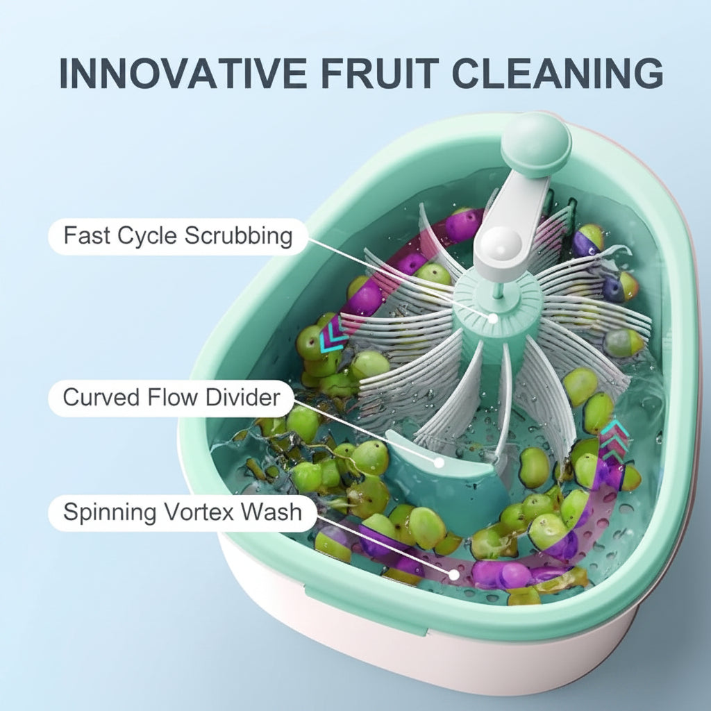 Produce Washing Bowl with Drain Basket for Fruits & Vegetables
