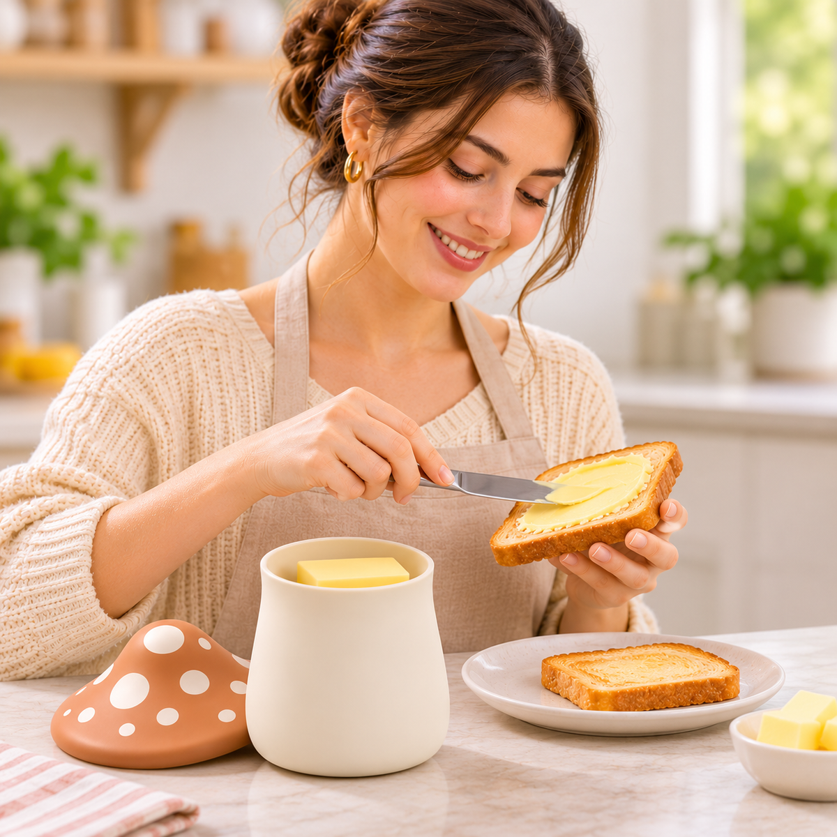 Mushroom Butter Keeper – Decorative Kitchen Accessory
