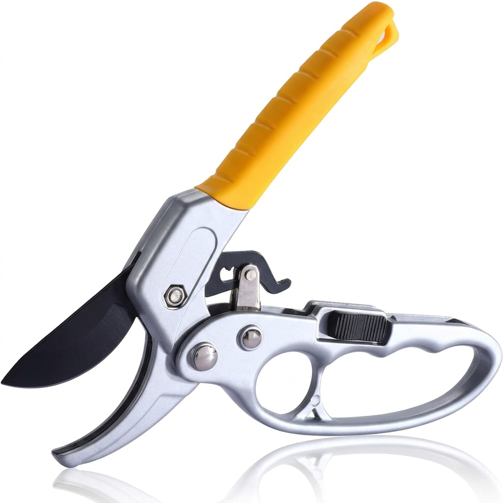 Garden pruning shears with comfortable grip for plant trimming