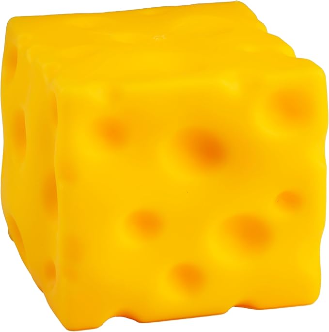 Giant cheese squishy toy with realistic yellow block design