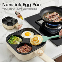 granite style nonstick egg pan with four round cooking sections