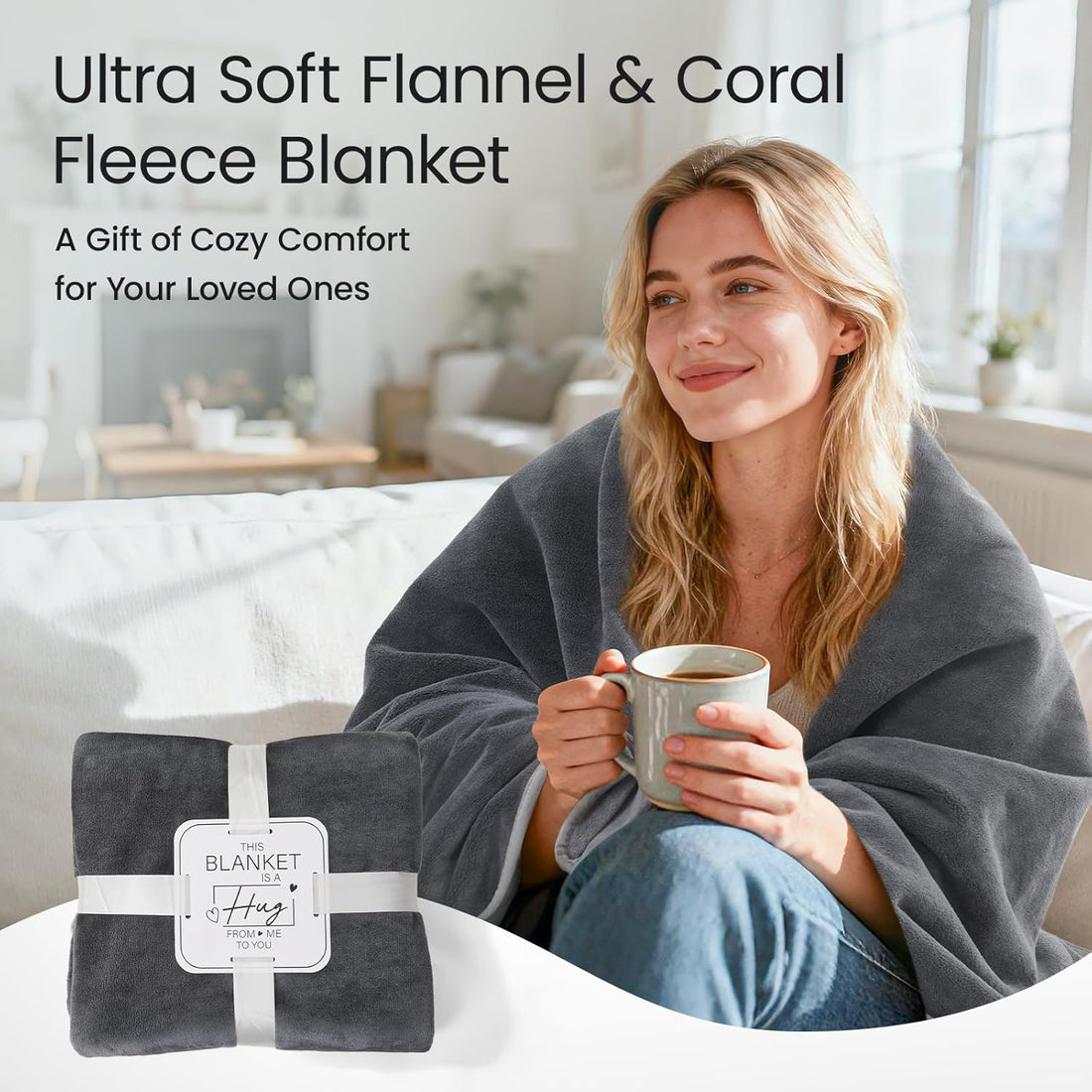 Reversible Flannel Coral Fleece Blanket for Pet Accidents and Spills