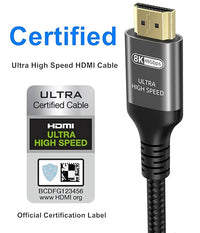 Retail packaging of HDMI cable with 6.6FT length for gaming, streaming, and projectors
