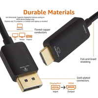 High-quality, gold-plated DisplayPort to HDMI cable for superior signal integrity.