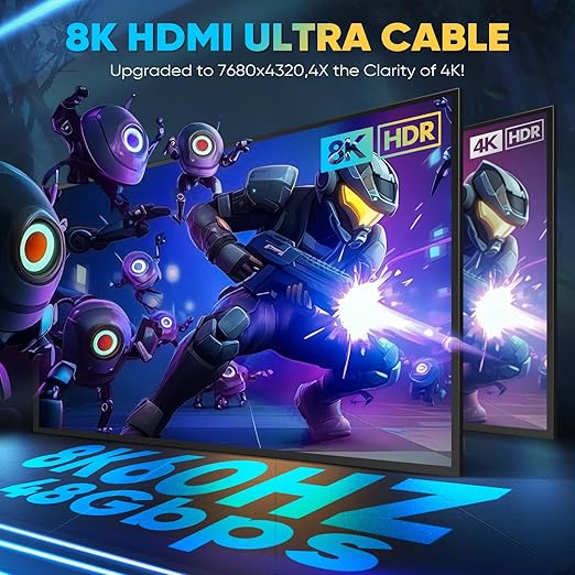 HDMI Cable with HDR10 and DTS:X Support for Immersive Video and Audio