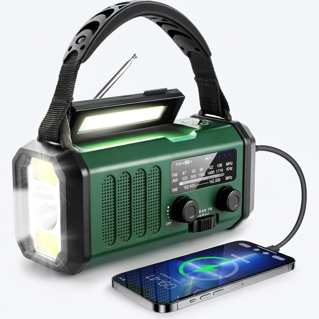 Hand Crank Emergency Radio with NOAA Weather Alert and Solar Charging