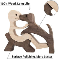 Wooden Friendship Statue for Dog Lovers