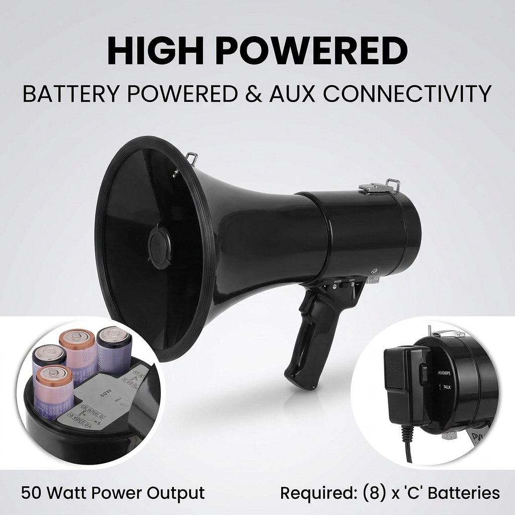Handheld announcement speaker for events