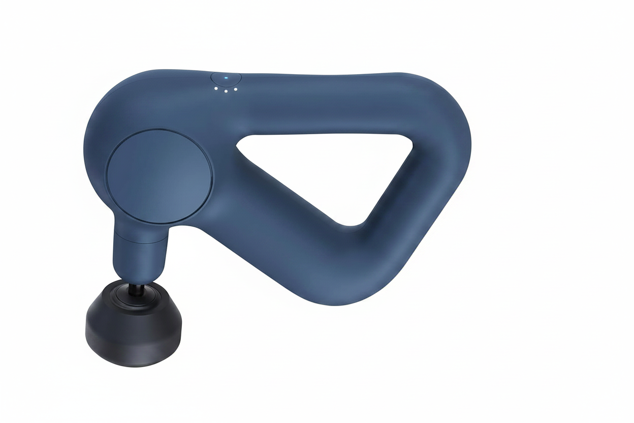 Handheld massage device in navy color with warming function