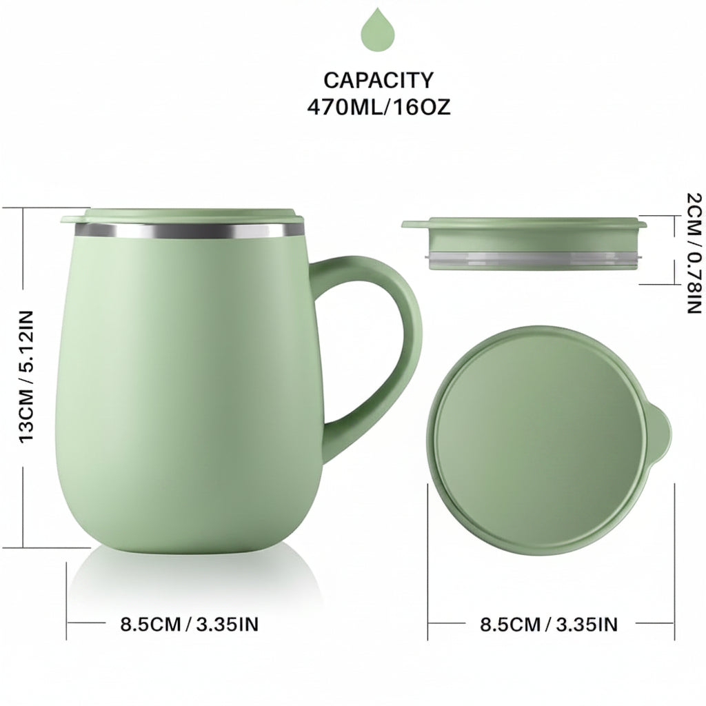 Double-Wall Stainless Steel Cup for Coffee and Tea