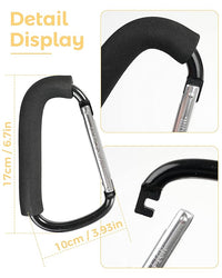 Hands-free stroller hooks for carrying bags, making outings easier and more organized.