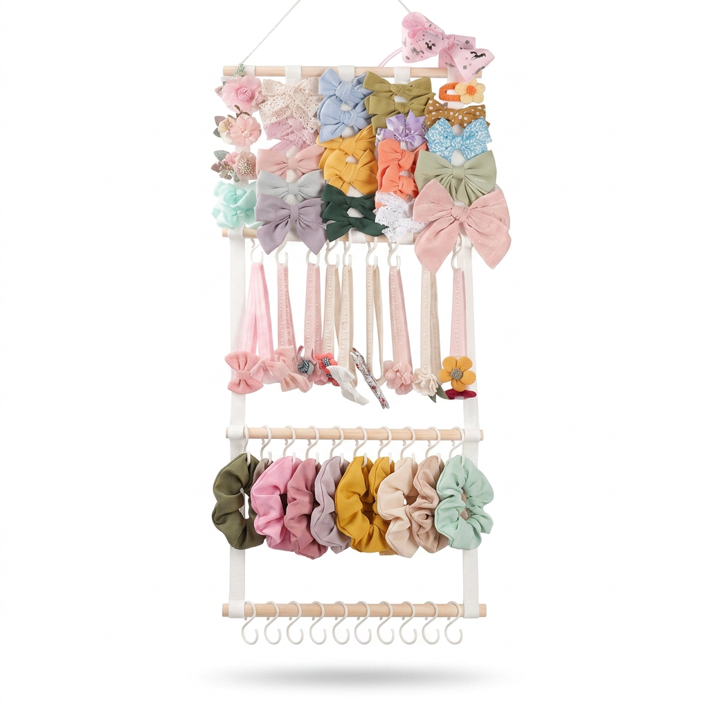 Headband Holder for Girls Wall Hanging Hair Accessories Organizer for Baby and Toddler