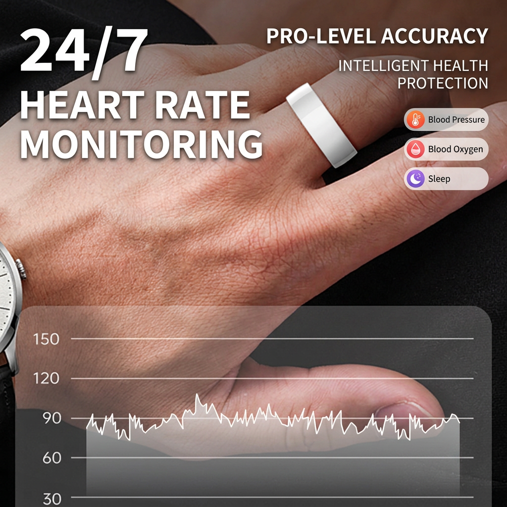 Smart ring with heart rate monitoring for everyday wellness tracking