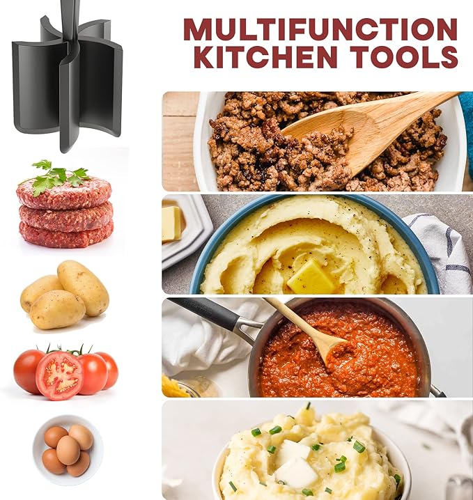 Durable Kitchen Meat Chopper for Beef, Turkey and Food Mixing