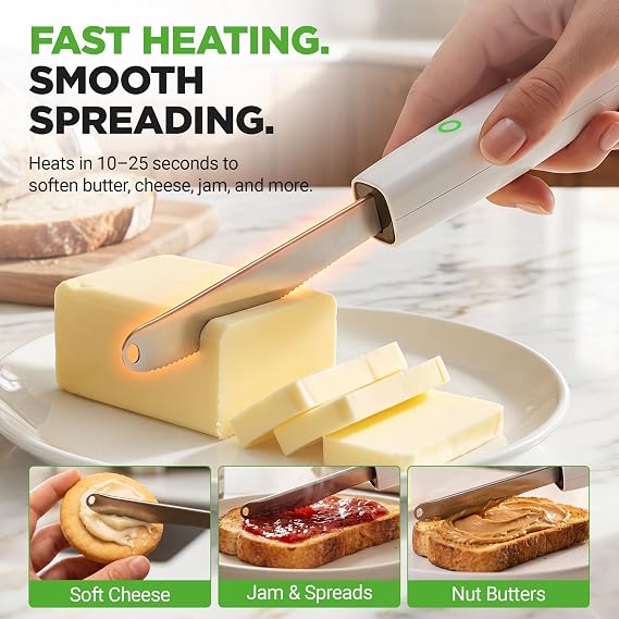 Cordless Electric Butter Warmer Knife with Ready Indicator