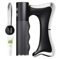 Front view of the Heated Muscle Scraper Tool showing the electric fascia knife design with a black ergonomic handle