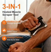 The package of the Heated Muscle Scraper Tool, including the tool, USB charger, and user manual.