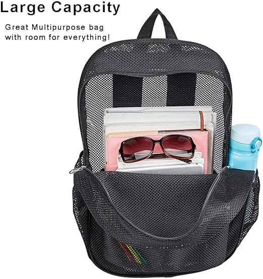 Heavy Duty Mesh Bag with Padded Shoulder Straps for Swimming and Sports Gear