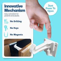 Hidden cabinet latch lock for baby safety and protection