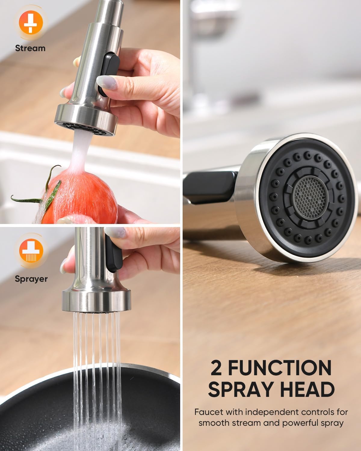 Pull Down Kitchen Faucet with Deck Plate
