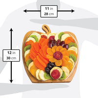 Mixed dried fruit gift basket displayed for holiday sharing