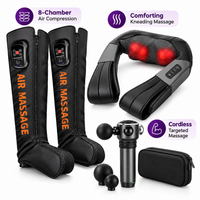 Home massage accessories bundle with handheld neck back and leg products