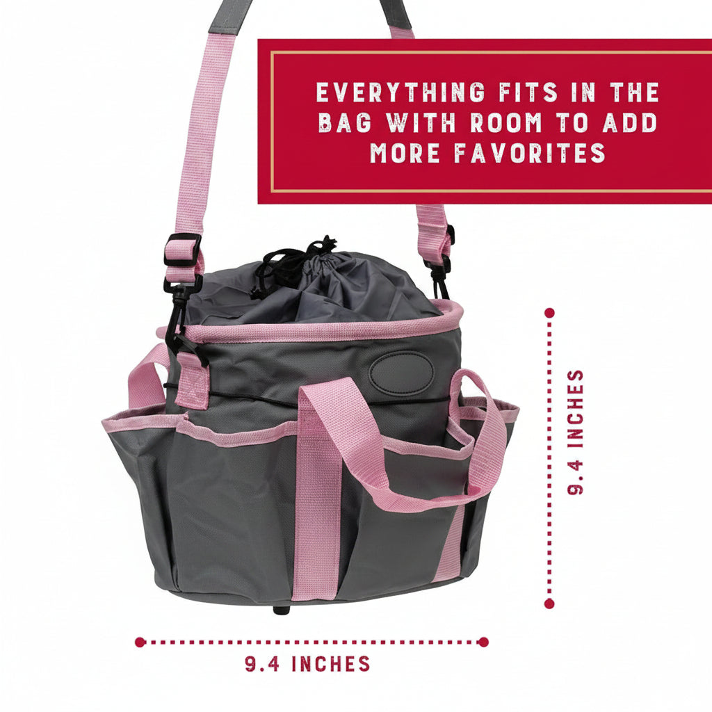 Horse Care Brush Set With Organizer Bag For Stable Use