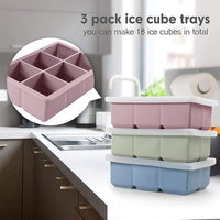 Easy Release Silicone Ice Cube Tray with Lid