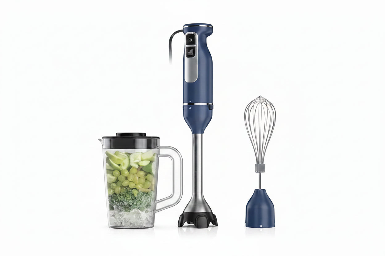 Four-Speed Hand Blender with Whisk and Splash Control
