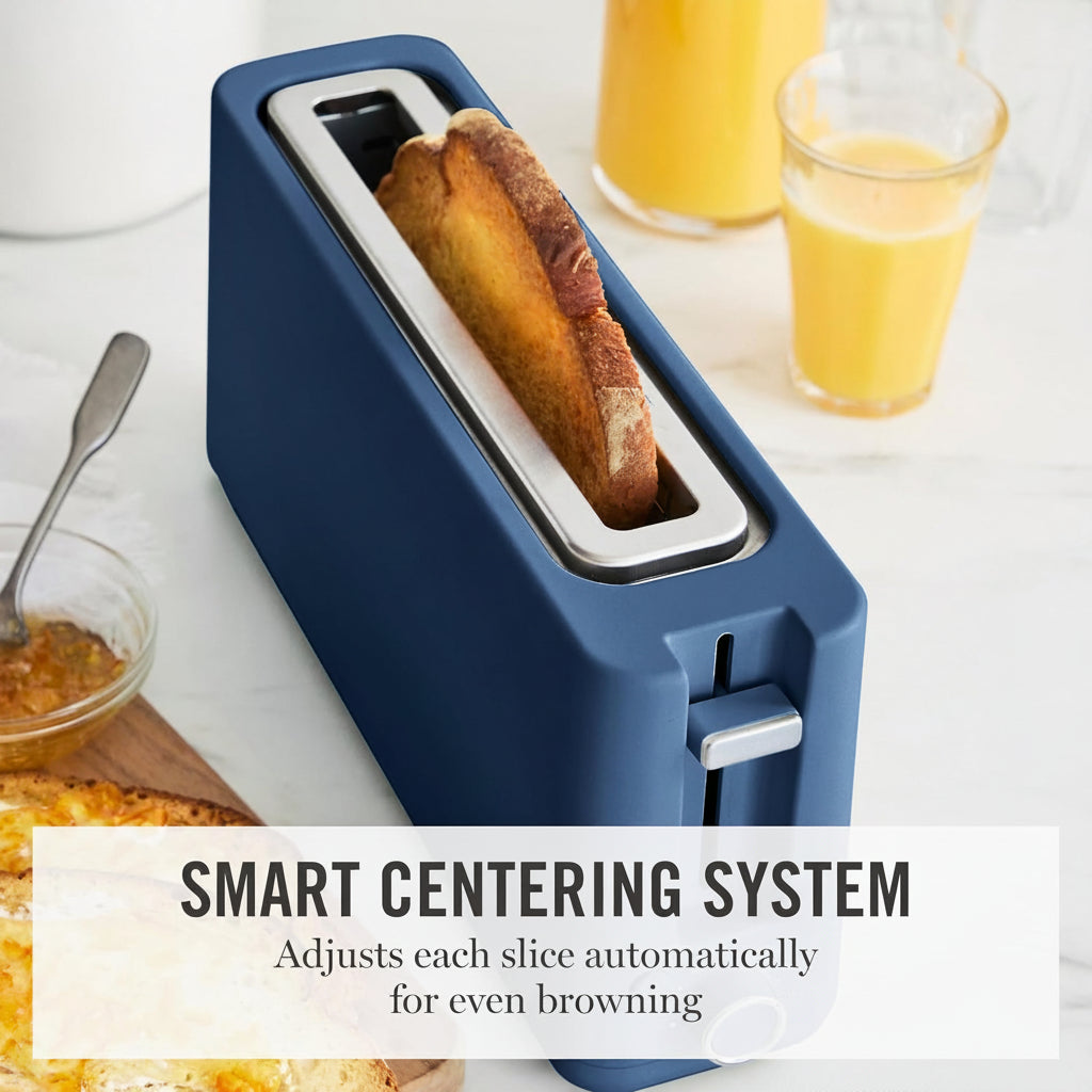indigo extra wide slot toaster suitable for thick bread and bagels