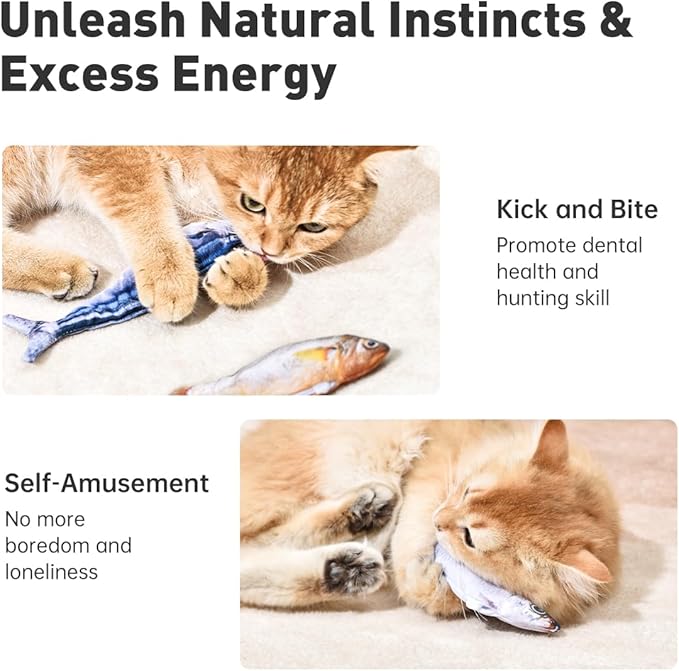 Indoor Cat Activity Fish Toys With Moving Design