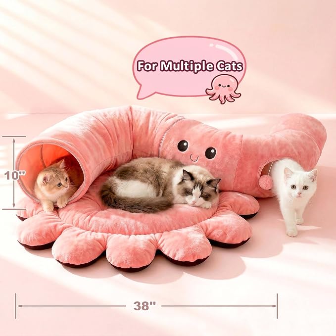 Indoor Cat Activity Tunnel With Soft Resting Area