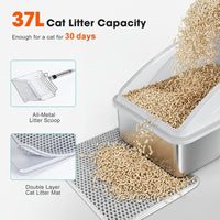 Cat Litter Box With Lid For Easy Daily Cleaning