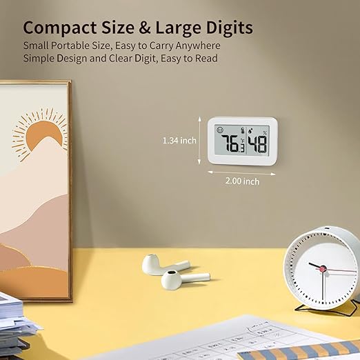Indoor Hygrometer for Greenhouse Baby Room and Reptile Tank Monitoring
