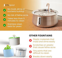 Indoor stainless steel water fountain for cats and small pets