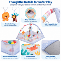 Infant play gym with hanging animal activity toys